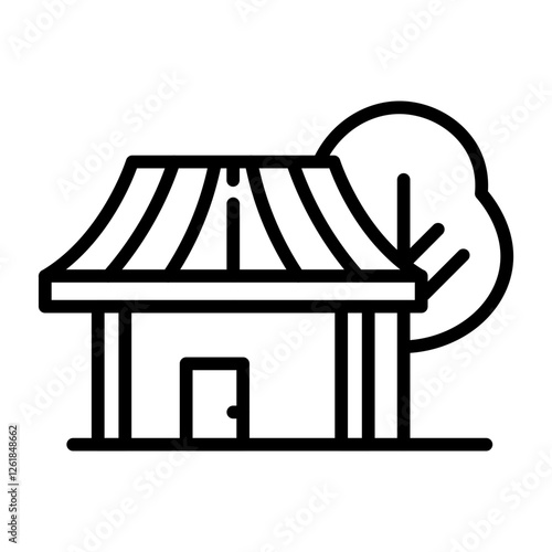 Monsoon Shelter Vector Icon