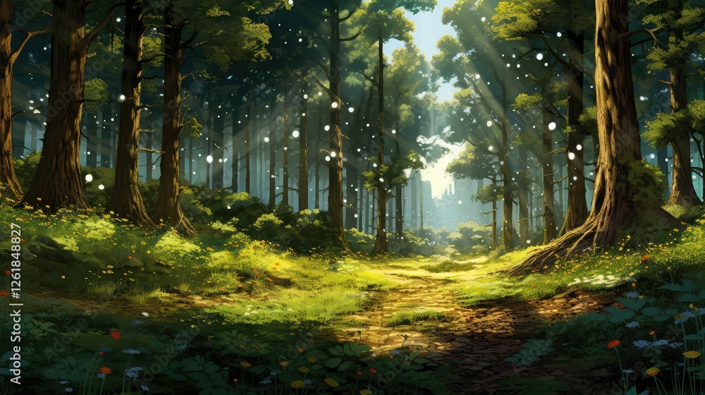 Fototapeta premium canopy trees illustrator