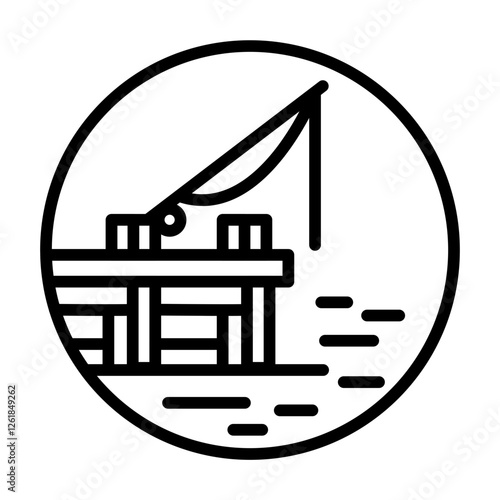 Fishing Dock Vector Icon