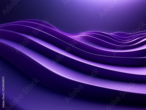 Abstract purple lines, layered design, 3d render, Generative AI