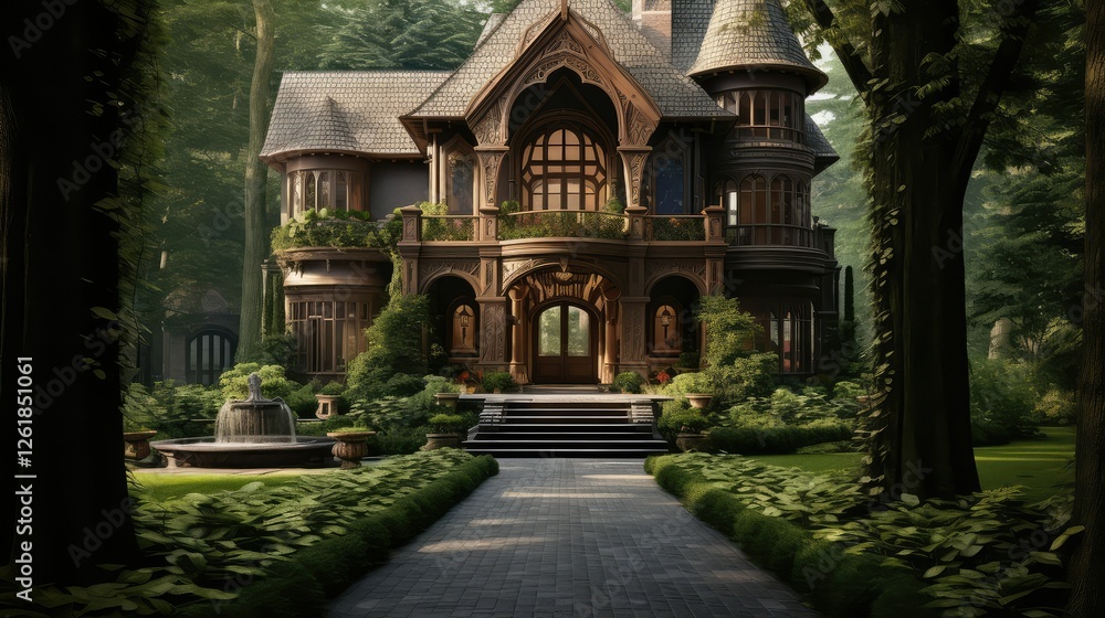Fototapeta premium porch wood mansion