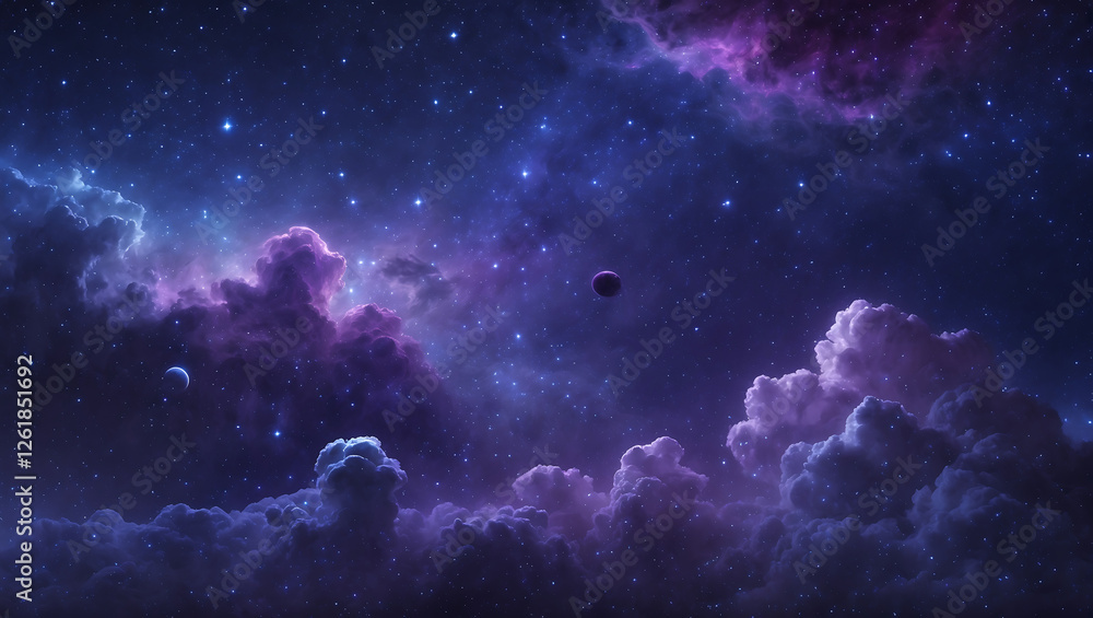 Vast Deep Space Star Field with a Subtle Nebula and Brilliant Stars Across the Universe Vast Deep Space Star Field with a Subtle Nebula and Brilliant Stars Across the Universe