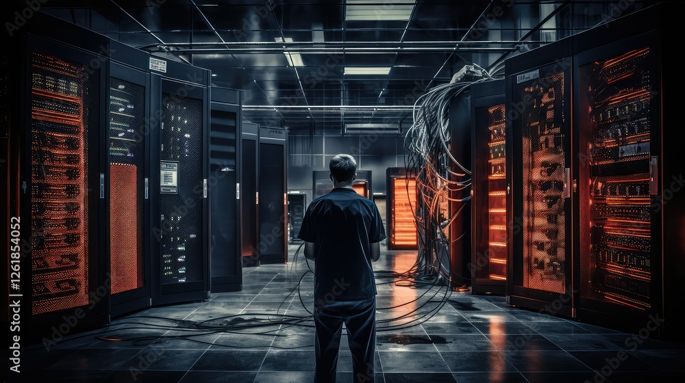 Fototapeta premium server data center outage