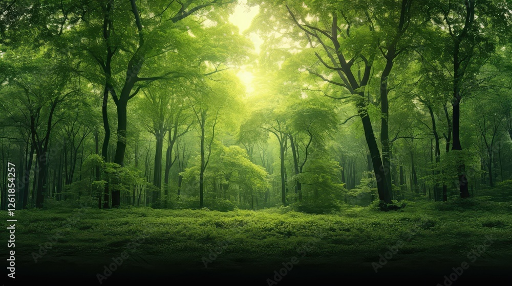 Fototapeta premium ery green background forest