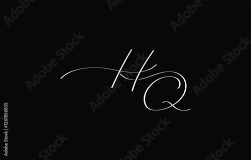 A minimal yet stylish depiction of white cursive lettering forming HQ on a dark background, symbolizing elegance and simplicity.