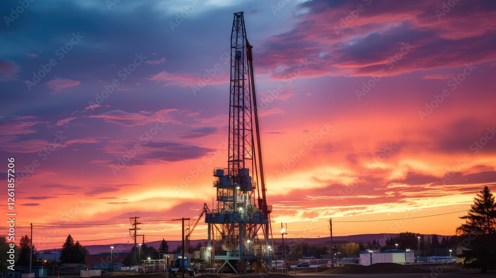 Obraz premium metallic derrick oil