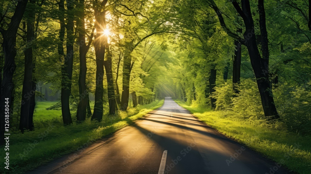 Fototapeta premium fields country road