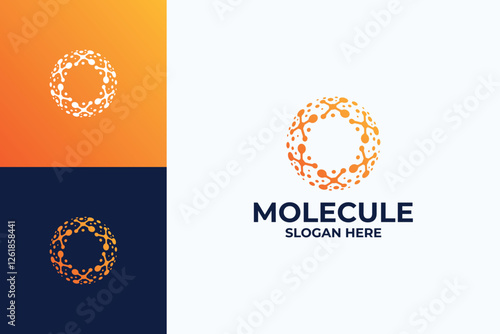Abstract Molecule Nanotechnology Logo Design Template
