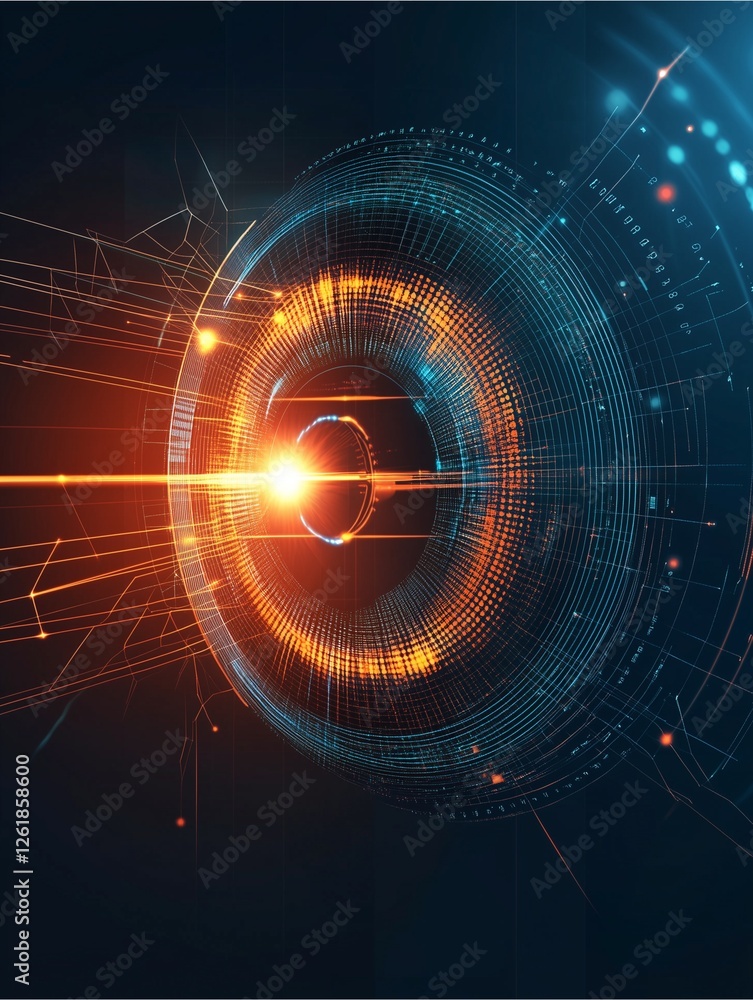 Obraz premium Fractal realms' energy visualized through light and spiral patterns, a cosmic backdrop of design and motion