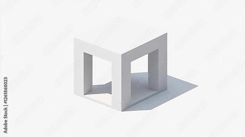 Abstract White Cube Soft Light Minimalist Design. AI Generated Abstract White Cube Soft Light Minimalist Design. AI Generated