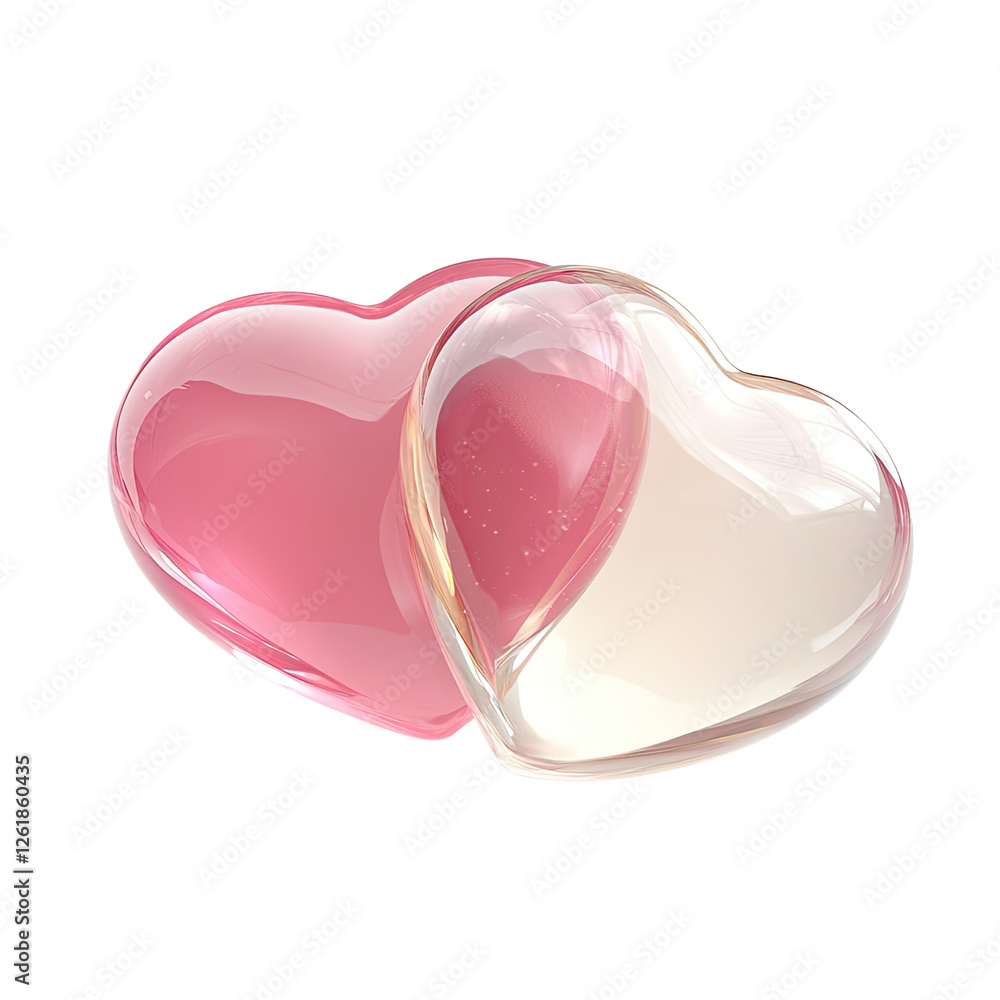 Two hearts on a transparent background. Two hearts on a transparent background.