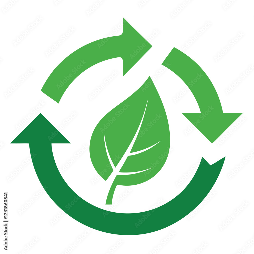 recycling icon, ecology green icons. The iconic Recycle Logo, leaves logo nature leaf vector icon recycling icon, ecology green icons. The iconic Recycle Logo, leaves logo nature leaf vector icon