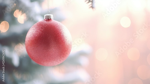 red christmas ornaments on white photo