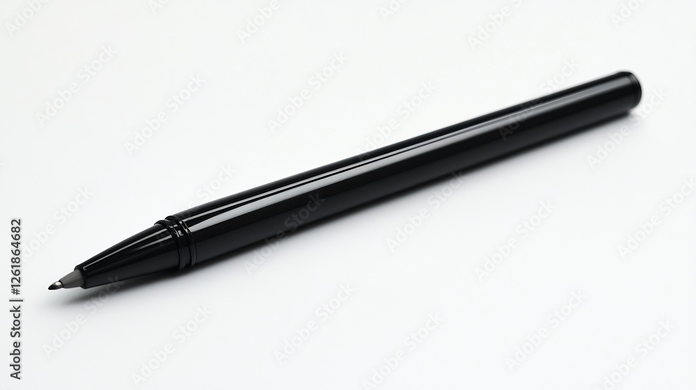 Isolated a white background A whiteboard marker in black clean and ready to be used for writing on a board Isolated a white background A whiteboard marker in black clean and ready to be used for writing on a board