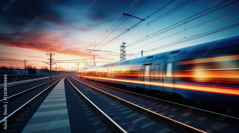 Naklejka premium track motion blur road