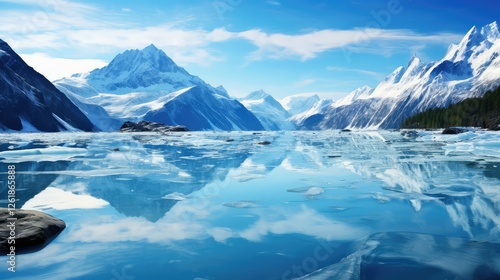 Wallpaper Mural peaks glacier water Torontodigital.ca