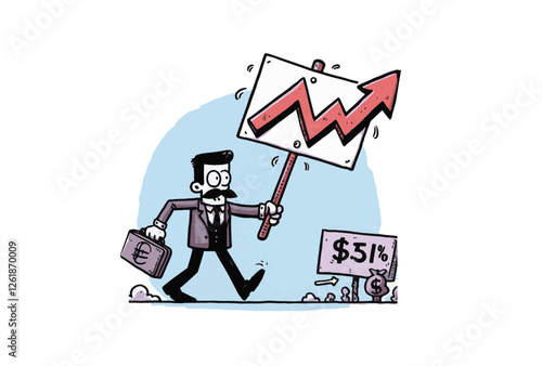 Price hike and budget concept cartoon illustration