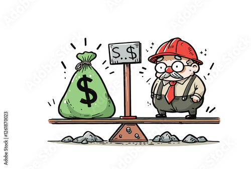 Price hike and budget concept cartoon illustration