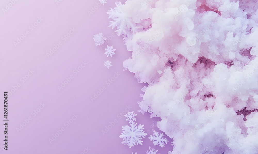 Naklejka premium snowflakes, purple background, Generative AI