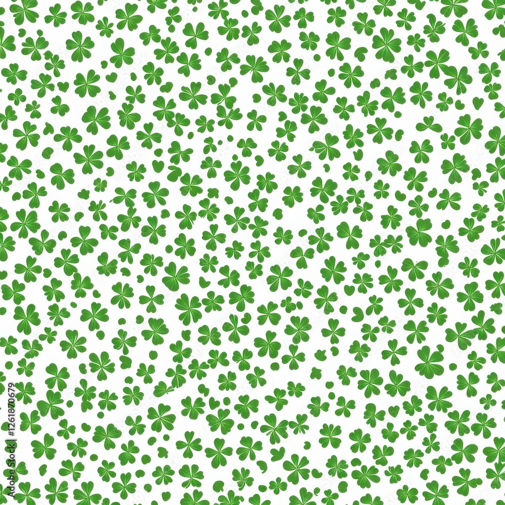 seamless pattern of green clover leaves on white background seamless pattern of green clover leaves on white background