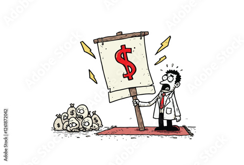 Price hike and budget concept cartoon illustration
