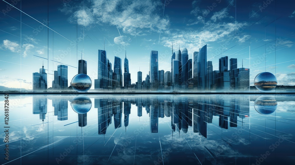 Fototapeta premium glass blue earth