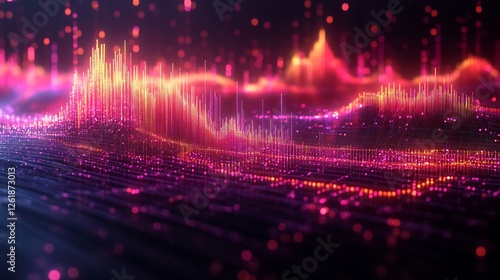 Market trends depicted an animated graph showcasing evolving patterns and consumer behaviors in a vibrant engaging display