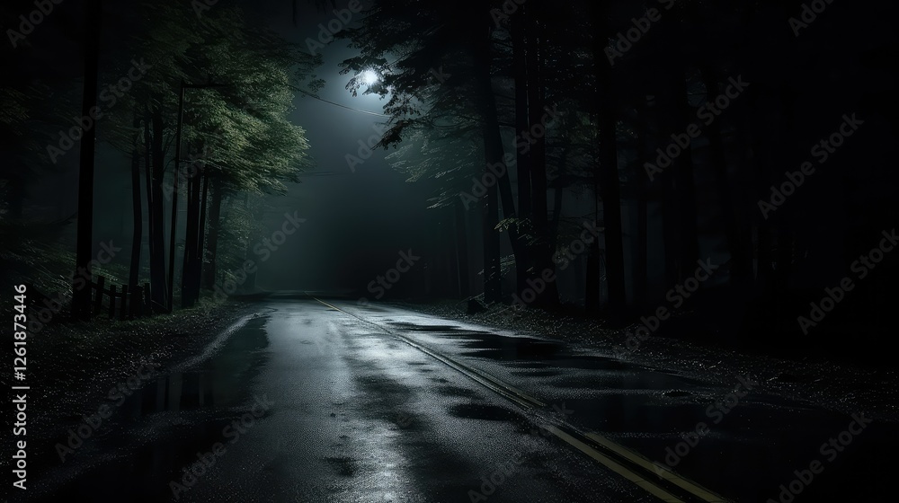 Fototapeta premium shadowy creepy road