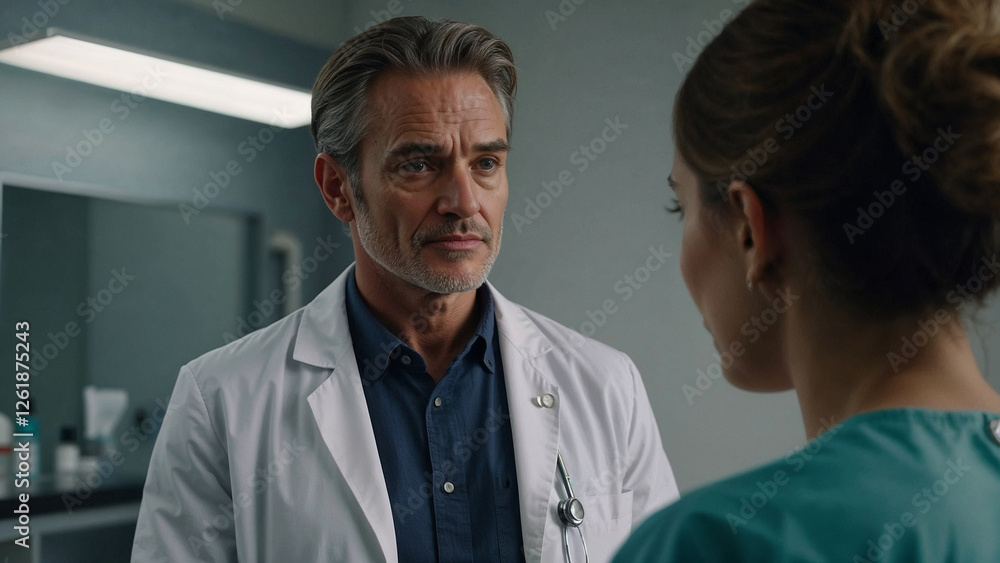 Fototapeta premium doctor talking to patient