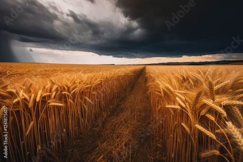 Storm Clouds Over Golden Wheat Field