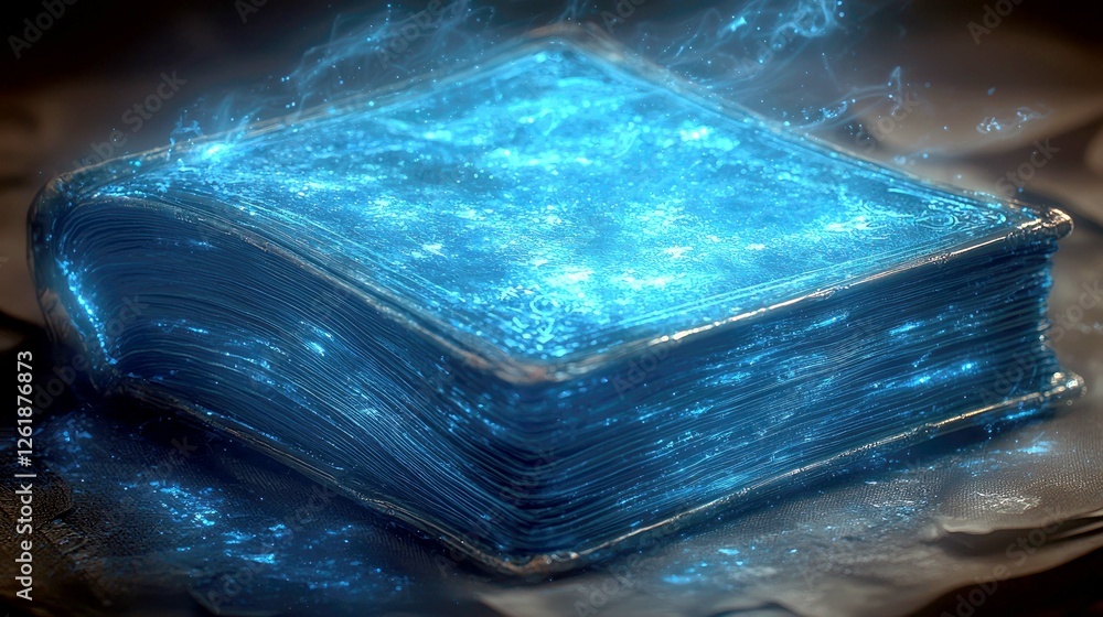Fototapeta premium Mystical Glowing Book: An Enigmatic Tale of Magic and Fantasy