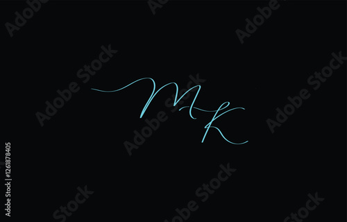 A minimal yet stylish depiction of white cursive lettering forming MK on a dark background, symbolizing elegance and simplicity.