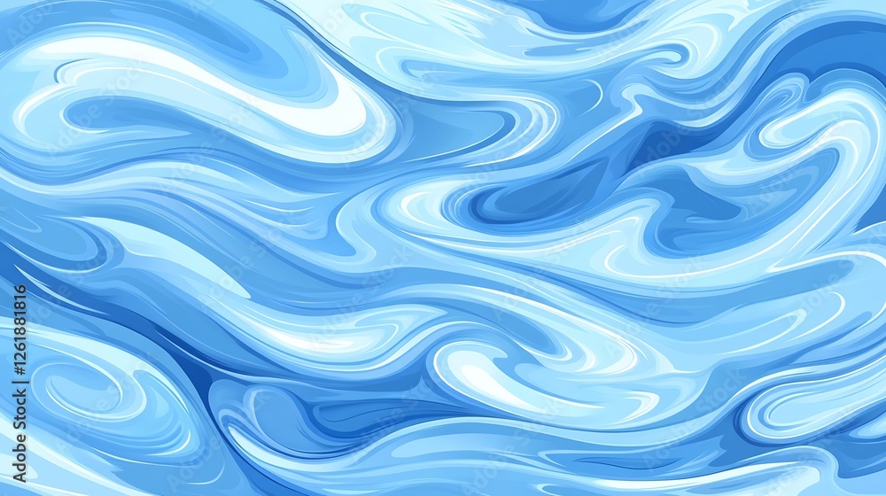 Abstract swirling blue paint texture background. AI Generated