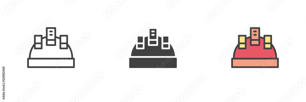 Hardhat different style icon set Hardhat different style icon set