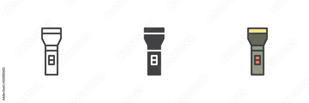 Flashlight different style icon set