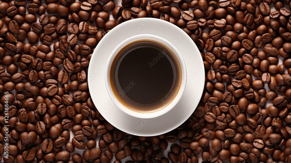 focal coffee cup overhead beans focal coffee cup overhead beans