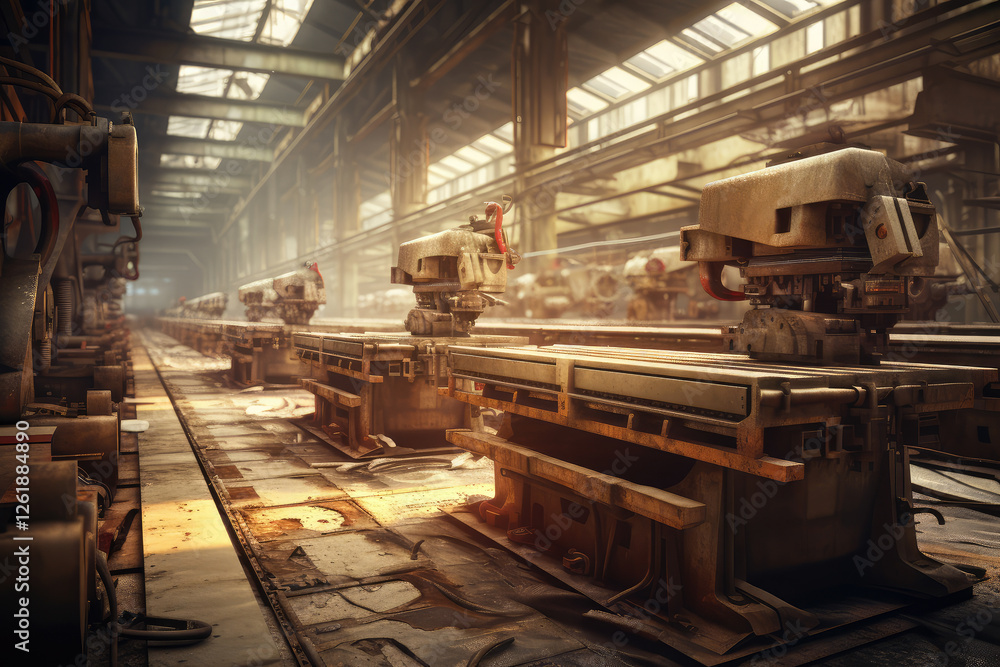 Industrial Machinery in a Factory Setting Industrial Machinery in a Factory Setting
