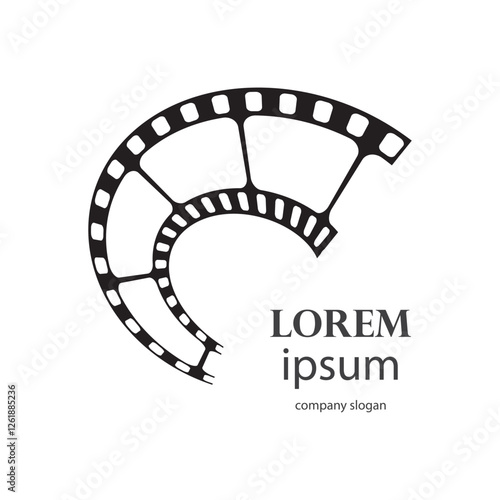 old film strip logo design