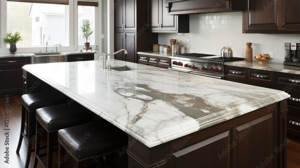 Fototapeta premium honed marble kitchen countertop