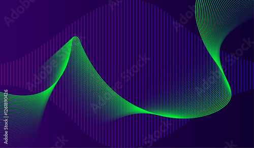 Sound Poster. Dj Electro Template. Trance Invite. Green Night Club Background.