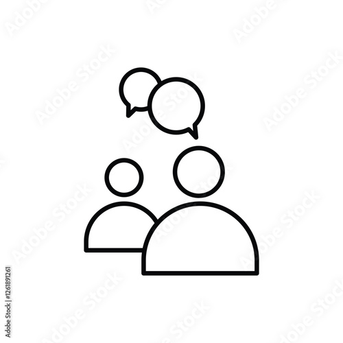 Chat, speak sign, talk icon Communication concept on white background