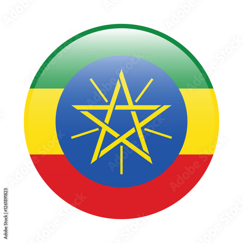 Ethiopia circle flag logo icon digital vector illustration photo