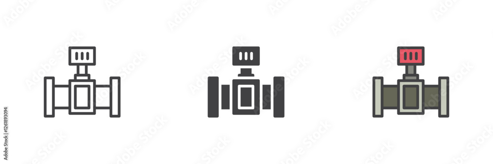 Water valve different style icon set Water valve different style icon set