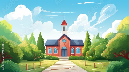 picketfence school house illustration photo