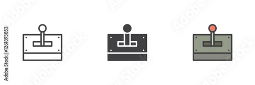 Mechanical lever different style icon set