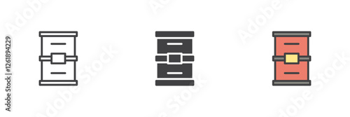 Oil Barrel different style icon set
