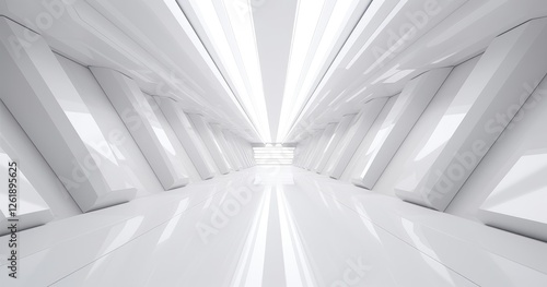 Modern White Futuristic Corridor Design