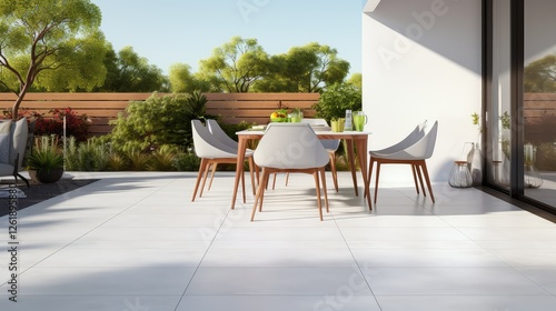 outdoor white tile surface photo