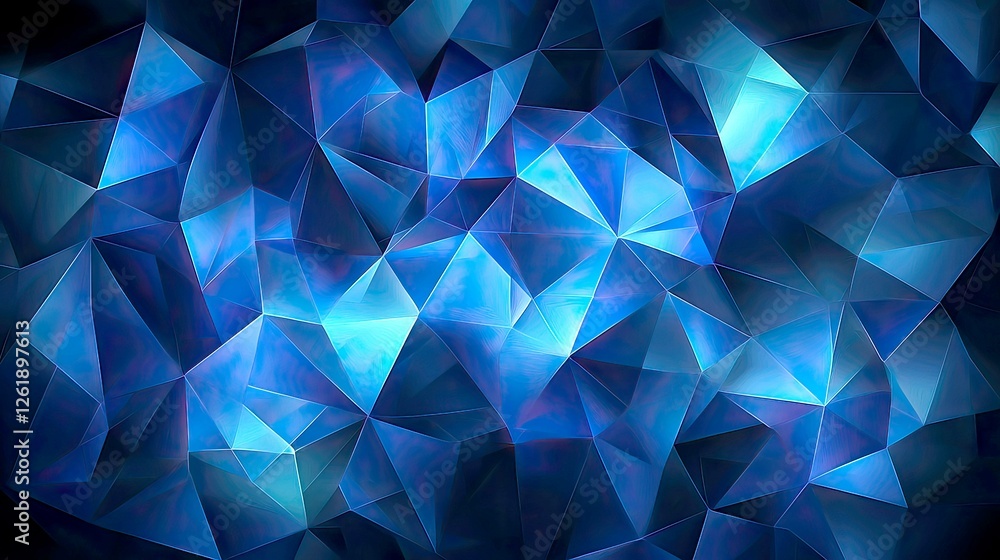 Luminous Blue Polygonal Abstract: Iridescent Geometric Background Texture Luminous Blue Polygonal Abstract: Iridescent Geometric Background Texture