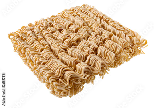 Raw instant noodles isolated on background